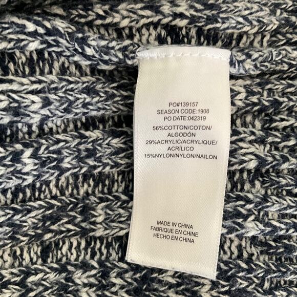 Splendid color block cotton turtleneck sweater ivory gray cable knit fisherman L - Picture 4 of 16